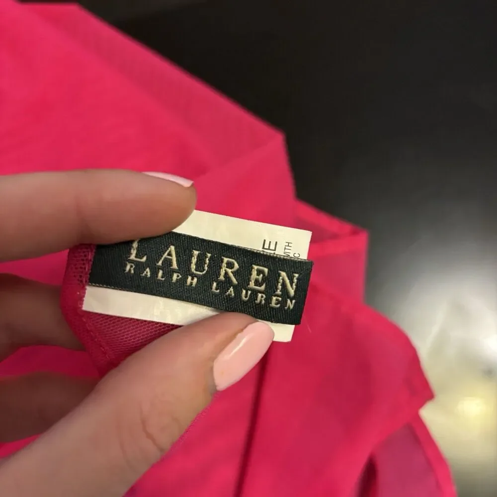 Lauren Ralph Lauren Ombré Mesh Scarf Pink Orange Light‎ Weight Vacation 32 X 56